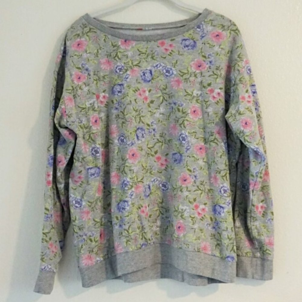 Floral Gray Sweatshirt